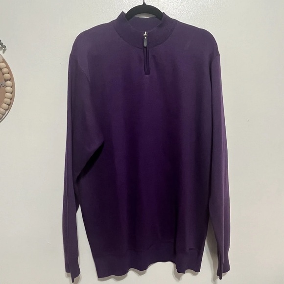 Marx & Dutch Collection 1/4 Zip Men’s Pullover Sweater Sz 3X Purple - Picture 2 of 6